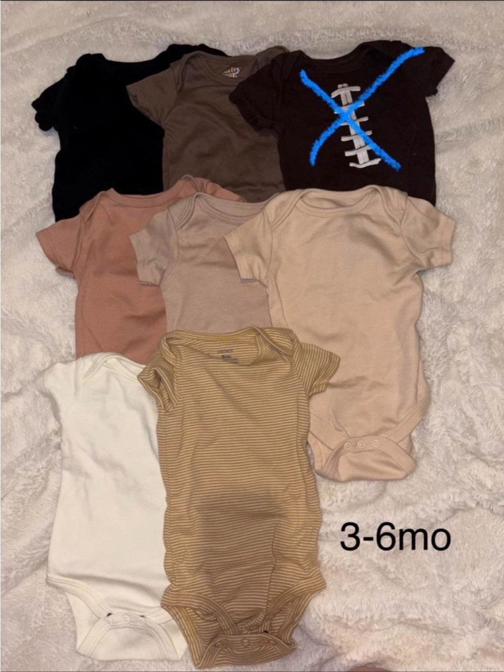 Neutral Tones Baby One-Piece Bodysuit Set - 3-6 Months